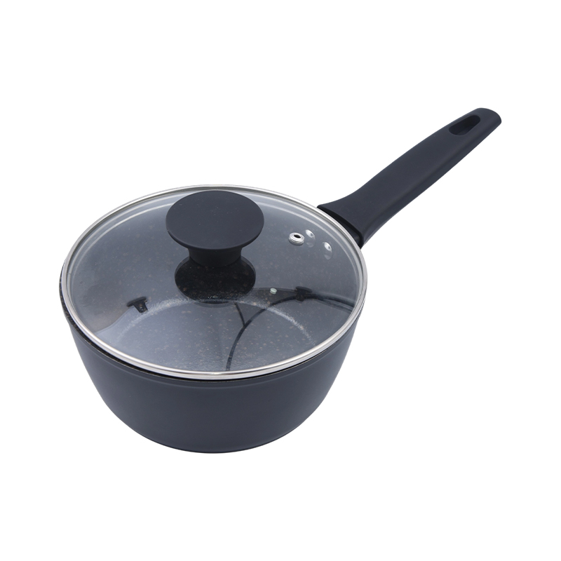 Tavă de sos din aluminiu forjat cu acoperire ceramică cu marmură de aur negru