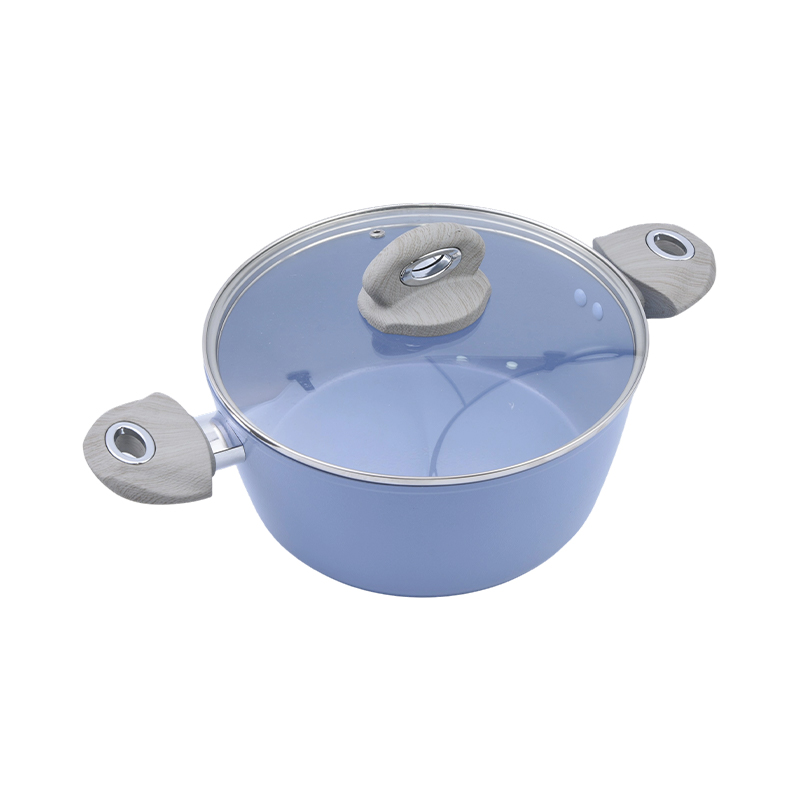 Caserolă din aluminiu forjat cu acoperire ceramică albastră