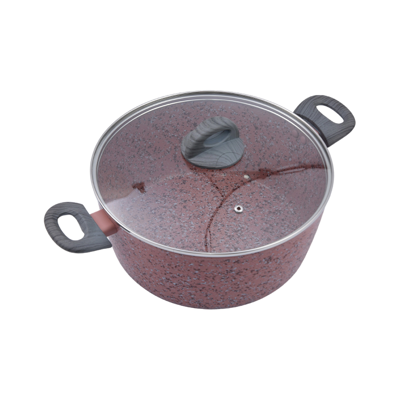 Caserola din aluminiu forjat cu granit roz