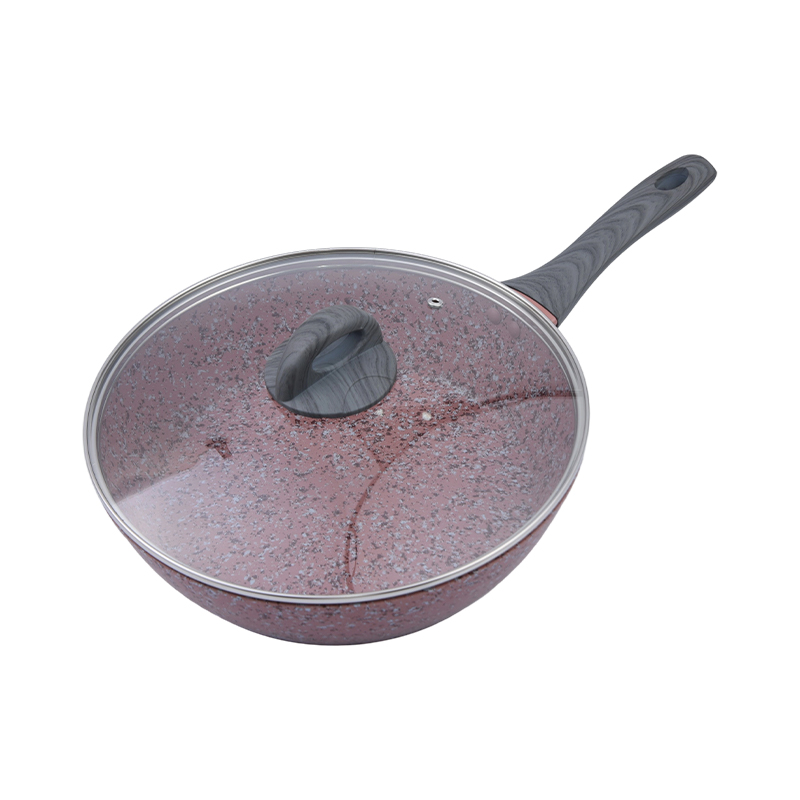 Set de vase de gătit din aluminiu forjat cu acoperire antiaderență de granit roz
