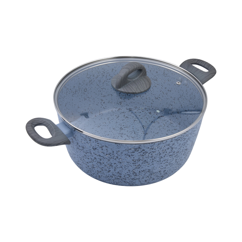 Caserolă din aluminiu turnat sub presiune cu ceramică cremă