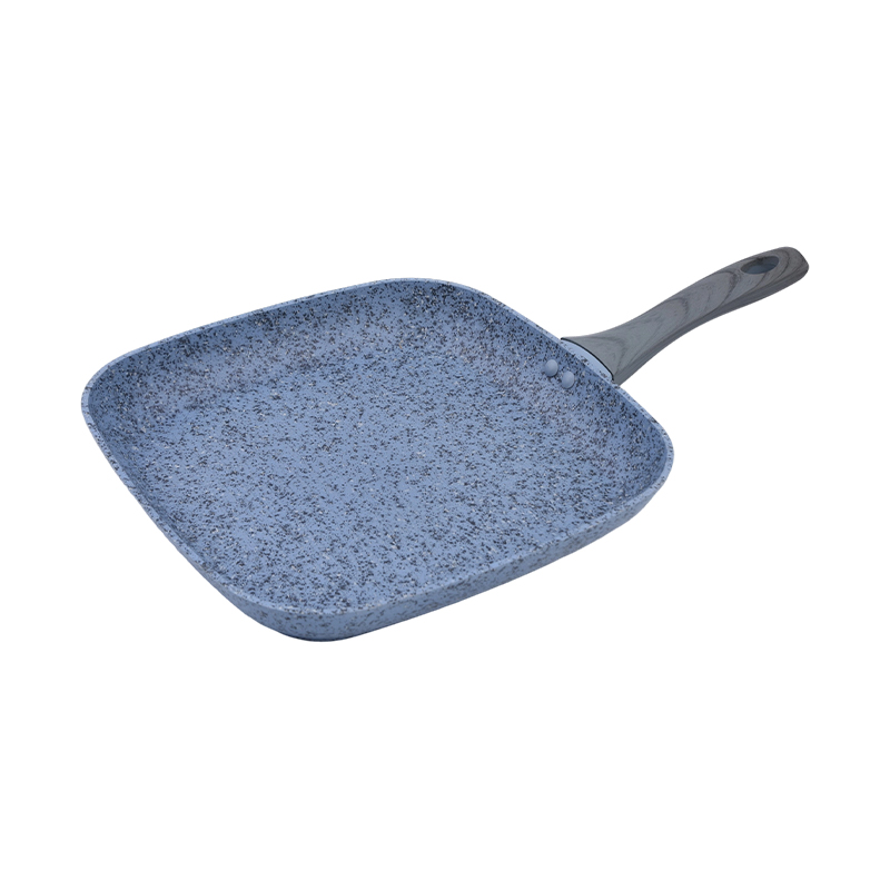 Set de vase de gătit din aluminiu forjat cu acoperire antiaderență de granit albastru