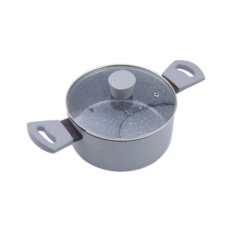 Caserola din aluminiu presat marmură gri