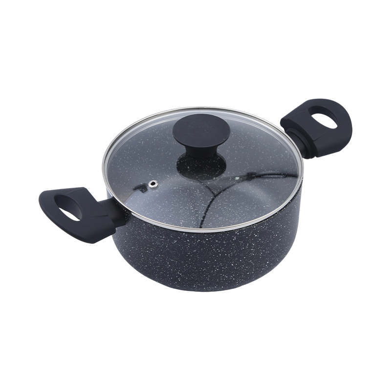 Caserolă din aluminiu presat marmură neagră