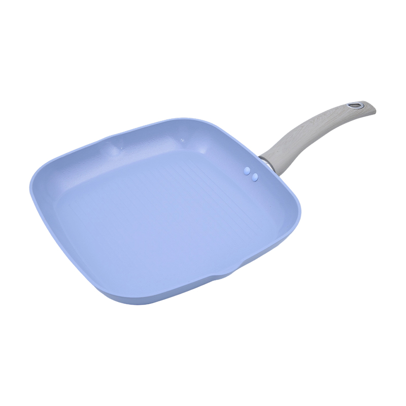 Tigaie pentru grătar din aluminiu forjat cu acoperire ceramică albastră