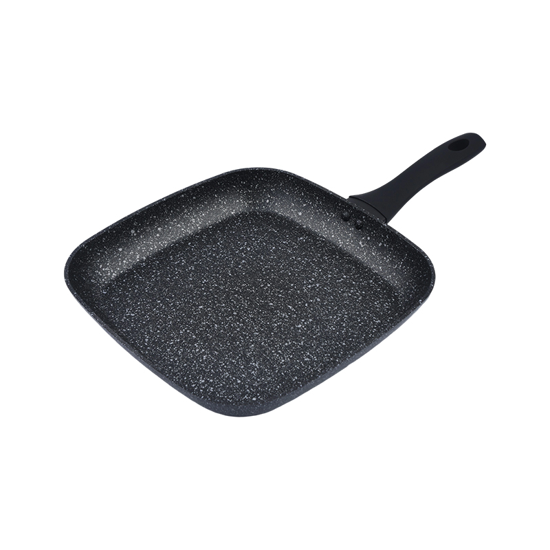Tigaie pentru grătar din aluminiu forjat cu marmură neagră
